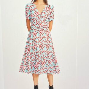 Betsey Johnson V-Neck Strawberry Midi Dress